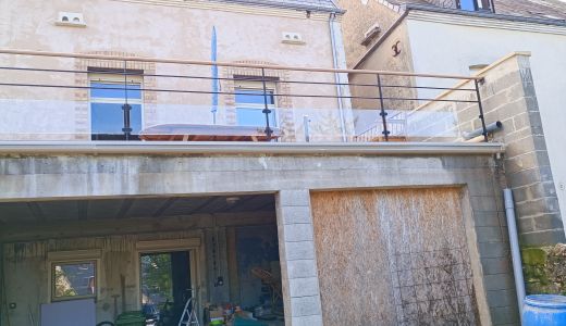 Garde corps en métal et verre pour terrasse  extérieur à La ferté bernard (72400)